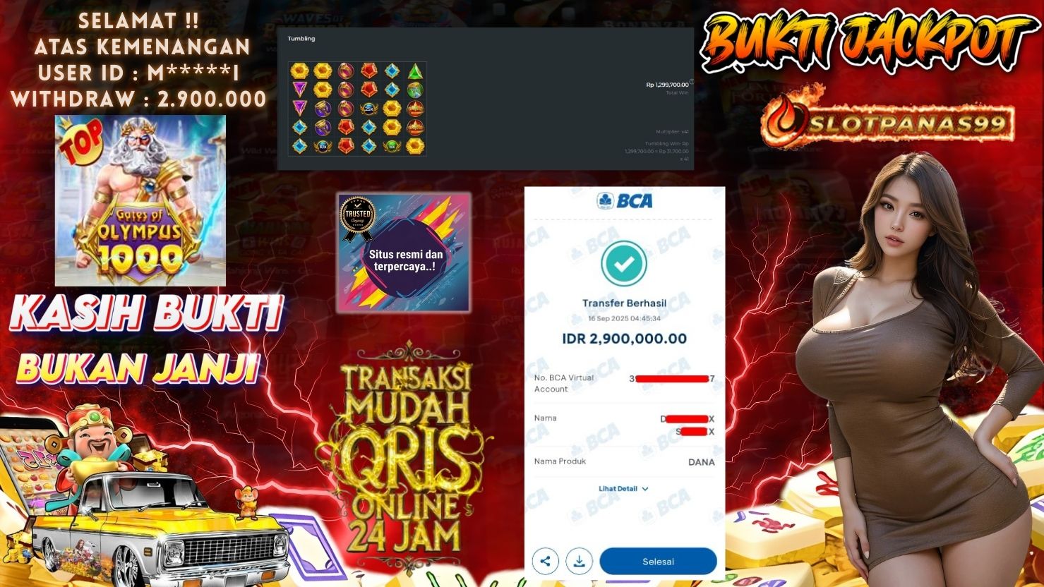 SLOTPANAS99 JACKPOT SLOT GATES OF OLYMPUS 1000